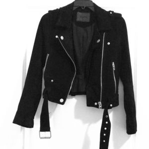 BLANK faux suede bomber jacket